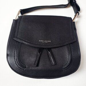 Marc Jacobs Maverick Large Saddle Shoulder Bag in Black Leather